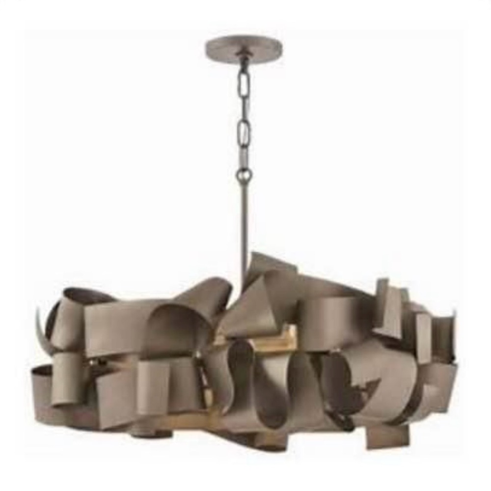 Contemporary Bronze Ribbon Chandelier